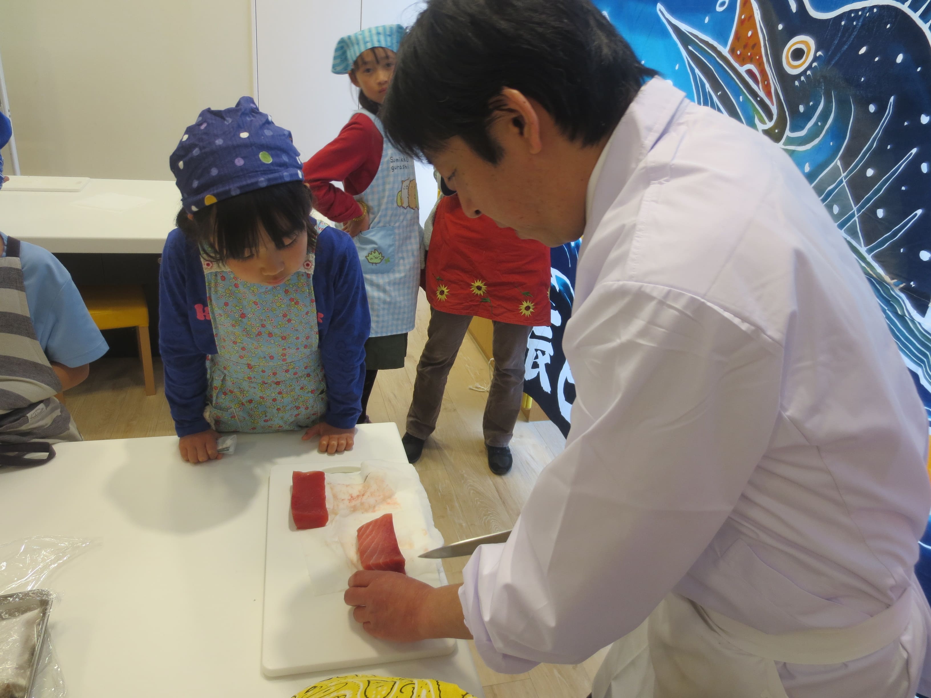 鮪の美味しい切り方体験